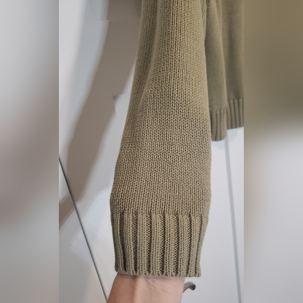 Lauren Ralph Lauren Knit Pullover Sweater Double Metal Clasps Olive Green Size L - Picture 7 of 13